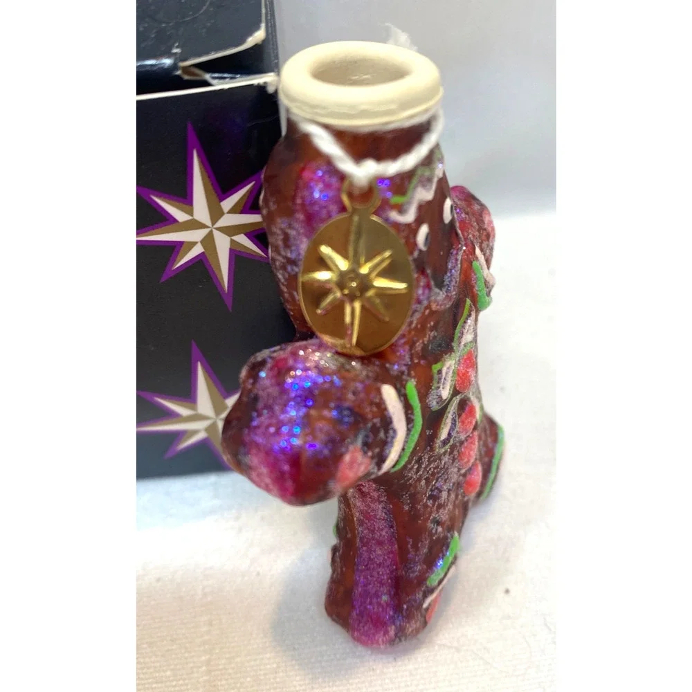 Retired Christopher Radko GINGERBREAD MAN Spice Glass Light Cover Ornament